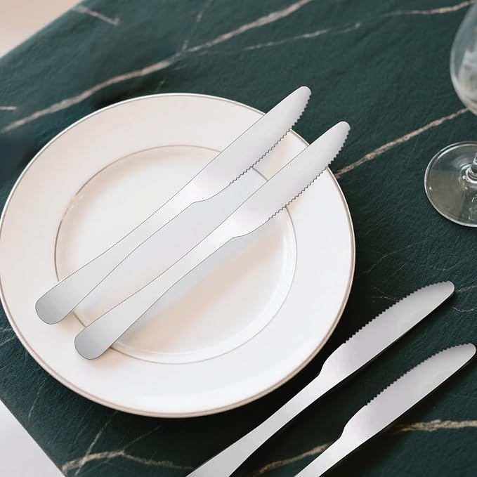 160-Piece Stainless Steel Dinner Knife Set: 8.7 Inch Serrated Table Knives - Image 5