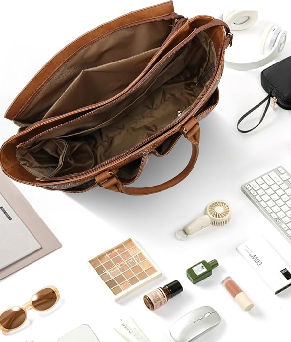 Laptop Tote Bag for Women, Leather Work Tote - Image 3