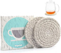 Large 4.8" Cotton Coasters for Drinks Set of 2 by HIYALOT