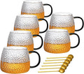 Viovian 15oz Vintage Glass Coffee Mugs Set of 6 Coffee Cups by Viovian