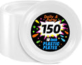 WELLIFE White Plastic Plates 10 Inch -150 Count for Party, Disposable Plastic Party Plates for New Year Wedding Dinner Birthday Engagement