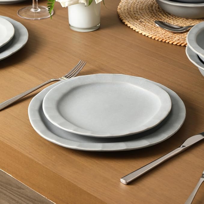 Stone Lain Oasis Stoneware Plate Dish Set, 4-Piece Dinner Plates - Image 5