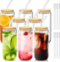 Glass Tumblers with Lids and Straws Set of 8 – 20oz Iced Coffee Tumblers by DAMCONME