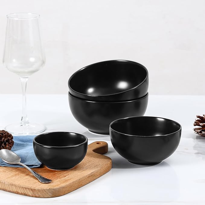 Selamica Ceramic Ice Cream Bowls, 12 oz Small Bowls Set of 6, 4.7 Inch Ceramic - Image 7