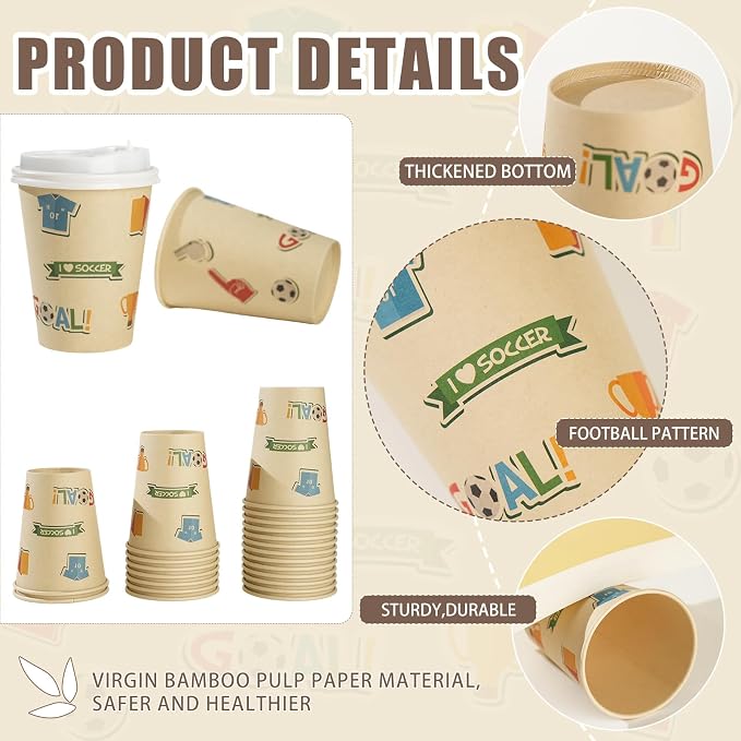 12 OZ 25 Pack Disposable Cups Paper Coffee Cups - Image 4