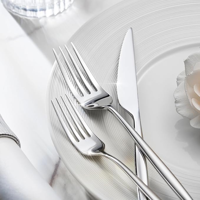 18/10 Silverware Set for 8, 40 Piece Stainless Steel Flatware Cutlery Set | - Image 5