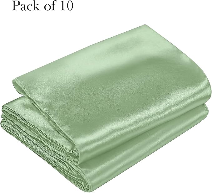 Satin Sage Green Table Runners 10 Pack - Image 3