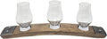 Barrel Stave Premium 3 Glass Whiskey Flight Serving Tray with Glencairn Glasses, Dark Walnut