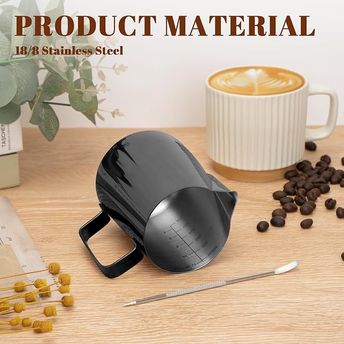 Amrules Milk Frothing Pitcher, 12 oz Milk Frother Cup - Image 5