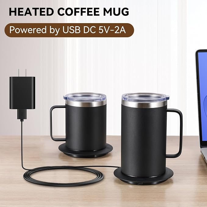 Coffee Warmer with Mug Set, USB Powered Heated Cup with 10H Auto Shut-Off - Image 8