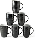 AmorArc 20 oz Large Coffee Mugs Set of 6, Embossed Ceramic Coffee Mugs by AmorArc