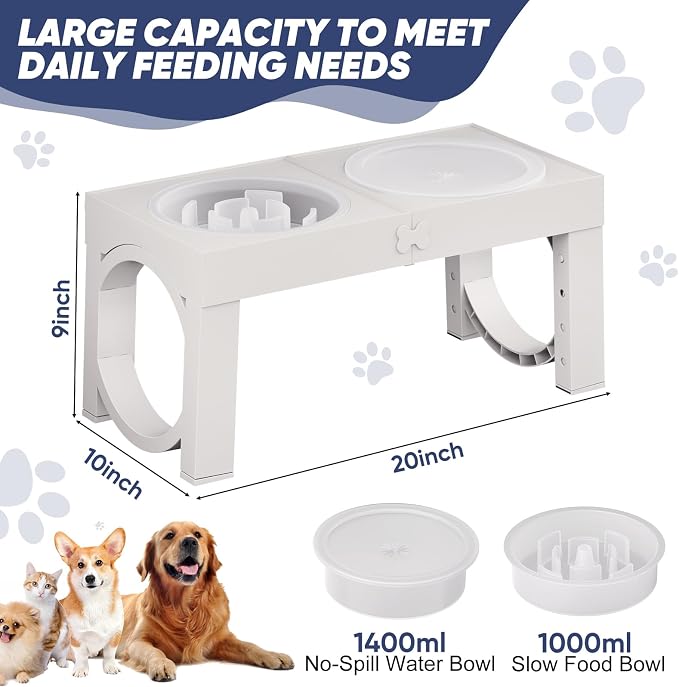XIAZ Elevated Dog Bowls Large Breed Raised Dogs Bowl Stand Large/Medium Sized - Image 8