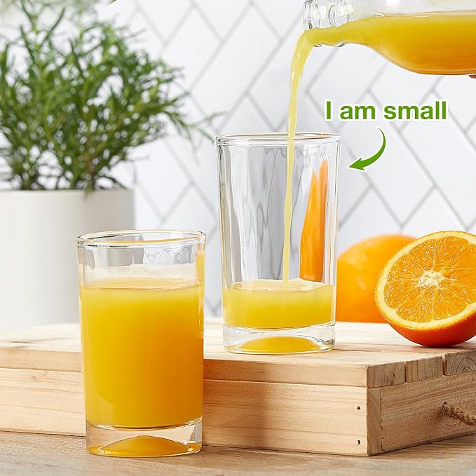 Mfacoy Small Juice Glasses Set of 6, 5.5-ounce Glass Cups, Heavy Base Small - Image 7