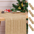 4 Pack Beige Table Runner 17 x 108inch Cheesecloth Table Runner Boho Gauze by Lumaycens