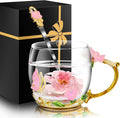 Women Glass Tea Coffee Pretty Cup Cute Mug Tween College Country Girl 18 19 by MNZZ