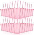 24 Pcs Plastic Tumblers with Lids and Straws, Reusable Cups with Lids Plastic by LEIFEOSH
