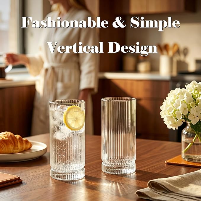 15oz Iced Coffee Cups, Thicken Glass Cups, Glassware Set - Image 3