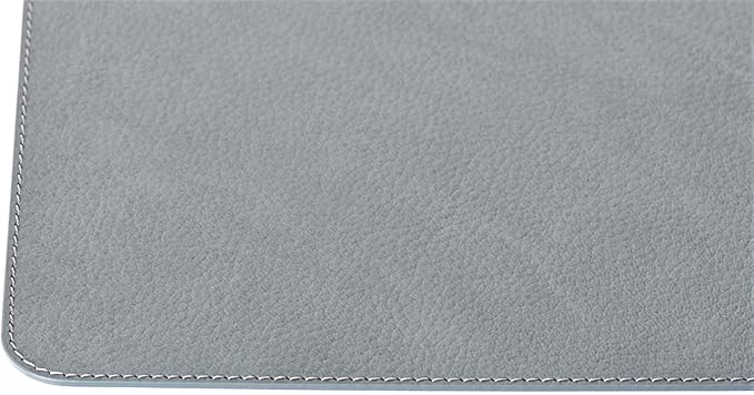 Nikalaz Set of 6 Placemats Made of Recycled Leather (18"x13", Dirty Grey)