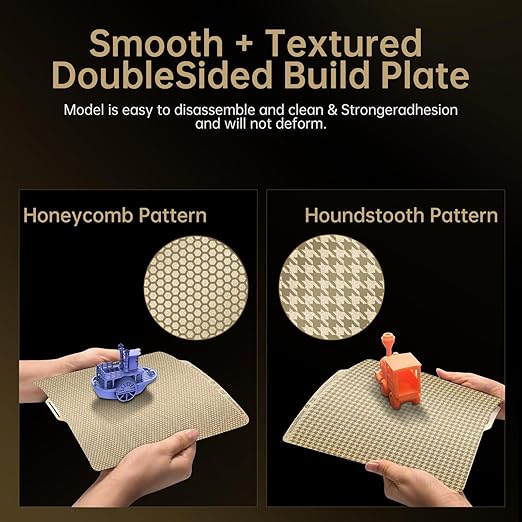 BIQU Designer Series Panda Build Plate for Bambu-Lab P1P/P1S/P2S/X1C/X1E/A1 [Honeycomb + Houndstooth] 257x257mm 3D Printers Spring Steel Removable Surface Platform