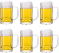 6 Pack Heavy Beer Mugs, Large Beer Glasses by TUSAPAM