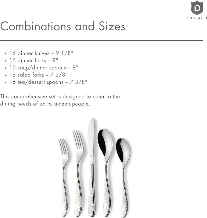 Silverware Set for 16 | 18/10 Stainless Steel Flatware Set | Mirror Finish - Image 6