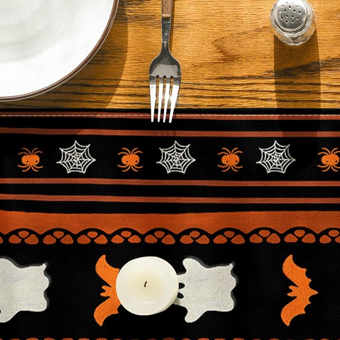 Artoid Mode 210 GSM Halloween Table Runner 13x60 Inch Home Party Decor | Ghosts - Image 7