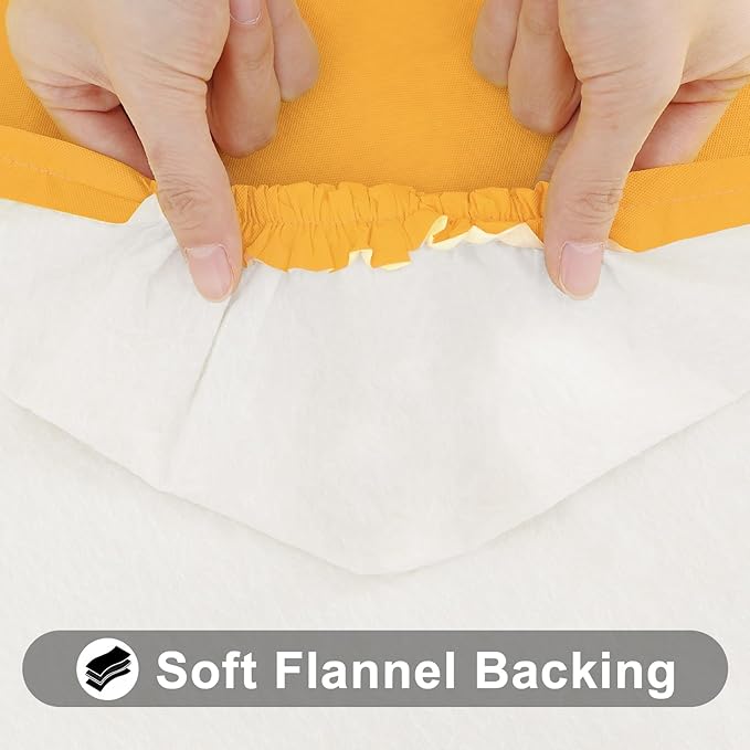 Smiry Rectangle Tablecloth, Elastic Fitted Flannel Backed Vinyl Tablecloths for 6ft Folding Tables, Waterproof Wipeable Table Covers for Outdoor, Indoor, Picnic and Camping (Mustard Yellow, 30"x72")
