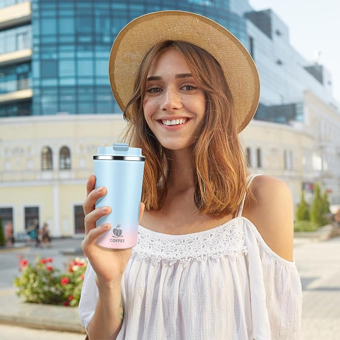Insulated Travel Coffee Mug Reusable Coffee Tumbler Cup - Image 7