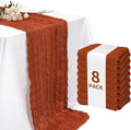 3 Pack Terracotta Cheesecloth Table Runner 120 Inch Boho Wedding Decor | by Fixwal