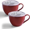 24oz Soup Mug with Handle & Lid, Microwave Soup Bowl/Cup, Ice Cream and by Hoilse