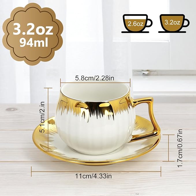 6 Pack 3.2oz Espresso Cups - Image 2