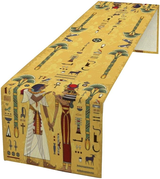 Vintage Ancient Egypt Table Runner Mysterious Old Egypt African Pharaoh Theme by moderw