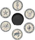 6 Pcs Nautical Ocean Drink Coasters by Cayiibe