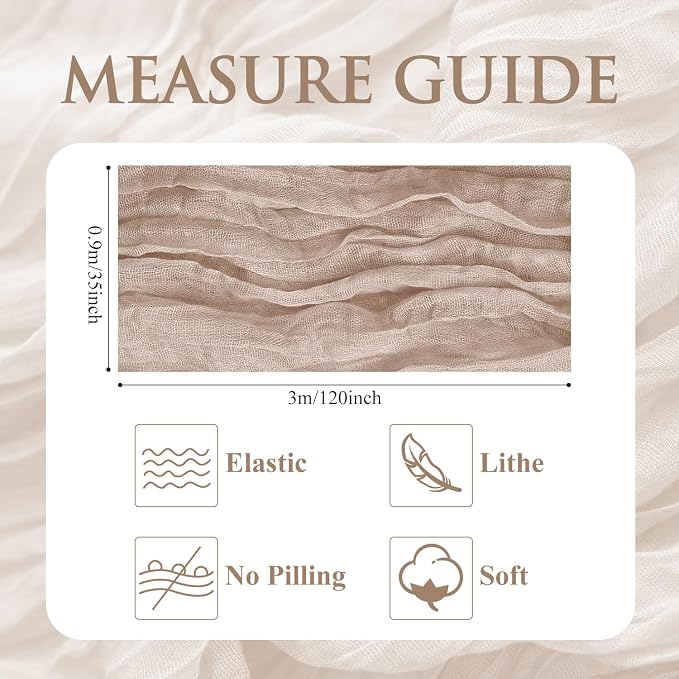 Cheesecloth Table Runner 10FT Nude Pink Boho Gauze Sheer Table Runners | Cheese - Image 2