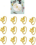 14K Gold Napkin Rings Set of 12, Metal Gold Napkins Rings Holder Buckles by FAZKAR