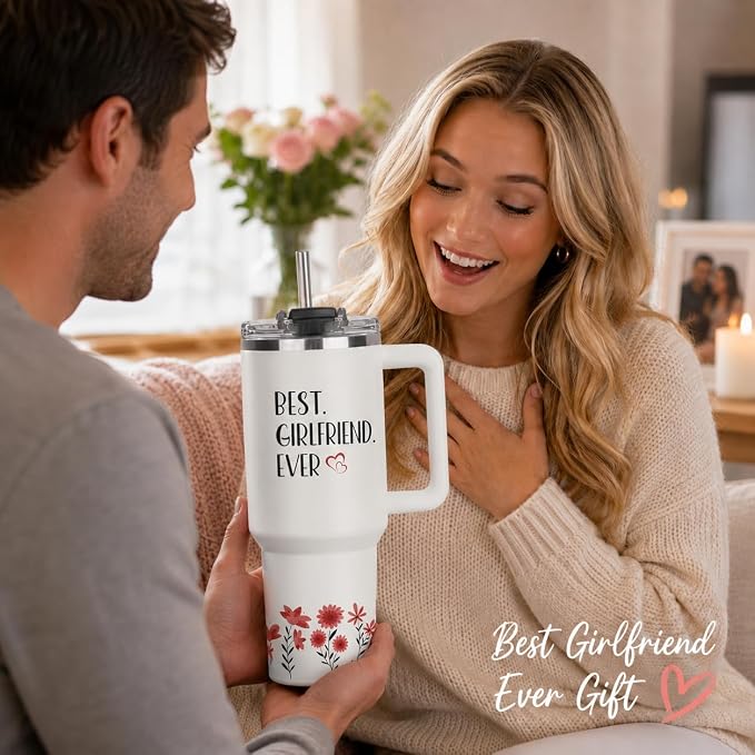 Best Girlfriend Ever Tumbler Cup 40 oz, Gift Girlfriend, Birthday Gift | - Image 2