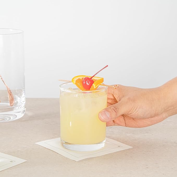 Restaurantware-Vetri 11 Ounce Old Fashioned Glasses, 6 Dishwashable Whiskey Glasses - No-Lead, Thick Bottom, Clear Glass Tumblers For Scotch, Durable, For Drinking Liquor, Bourbon, Or Cognac