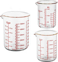 3 Piece Glass Measuring Cup Set, Includes 1/2-Cup, and 2-Cup High Borosilicate by AckersBORO33