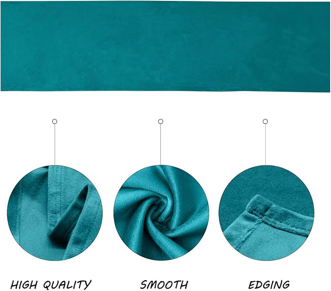 BALCONY & FALCON Table Runner Velvet Sky Blue 14"x71" | Elegant, Fall Decor - Image 2