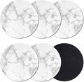 Abstract Marble Coasters Set of 6, Minimalist Art Back Texture Simple Style by Unknown