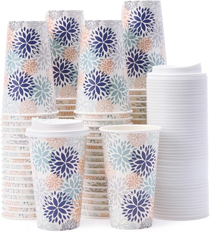 Tamone 100 PACK 16OZ Disposable Coffee Cups by InjectingCreativityandBeautyintoModernLife