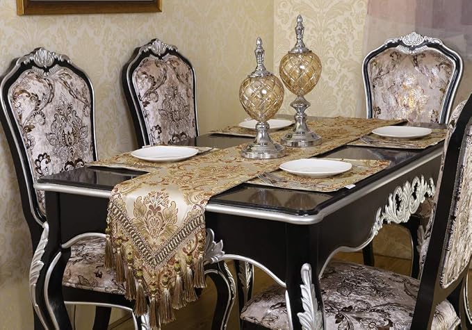 European Jacquard Fabric Multi-Tassels Table Runner - Image 5