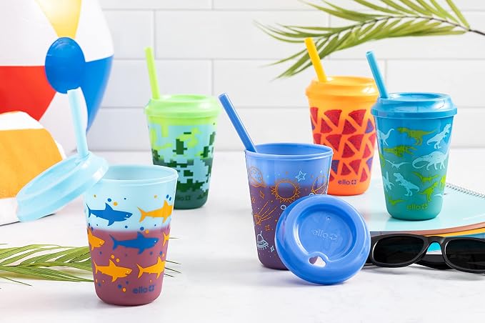 Ello 12oz Kids Plastic Reusable Color Changing Cups - Image 2