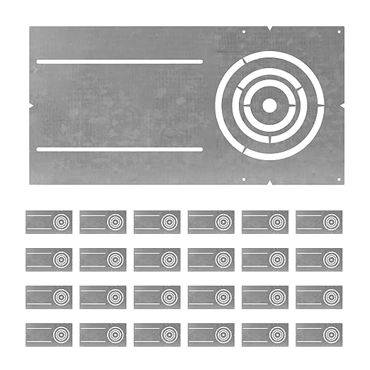 ASD 18 Inch New Construction Mounting Plate with Asymmetric Round Hole - 3/4/6 Inch Flat Steel Rough in Wafer Light Bracket, Shallow LED Recessed Lighting Housing, 24 Pack