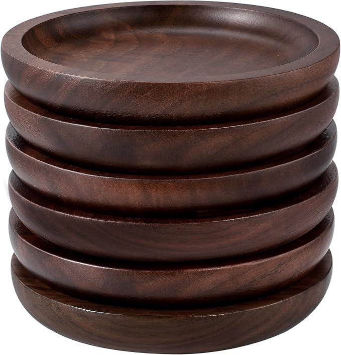 Wood Coasters Set of 6 with Holder - Image 8