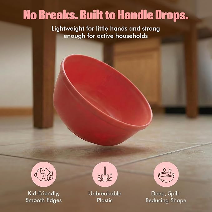 MASTERCOOK Plastic Bowls Set of 6 – 15oz Multipurpose Deep Plates Salad and - Image 3