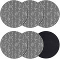 White Lines Coasters Set of 6, Vintage Abstarct Minimalist Art Gray Soft by PIEPLE