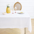 Solino Home White Tablecloth 60 x 108 Inch - 100% Pure Linen Rectangular Tablecloth - Machine Washable Table Cloth for Winter, Valentines, Spring, Easter - Fete