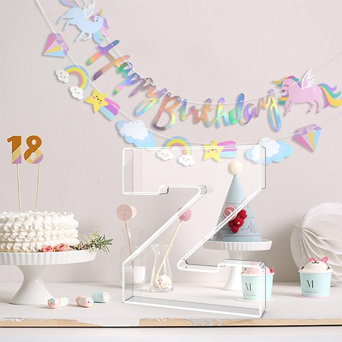 11" Acrylic Letter Charcuterie Tray, Charcuterie Letters Fillable Box for Food, Reusable Serving Cake Candy Dish Display Tray for Birthday Anniversary Party Decoration (Letter Z)