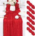 6 Pack Red Cheesecloth Table Runner 17x108 Inch Semi Sheer Boho Gauze Cheese by Unknown
